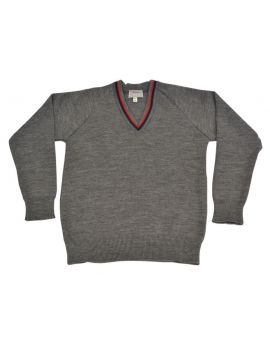 WELLINGTON GREY PULLOVER WITH SCHOOL COLOURS