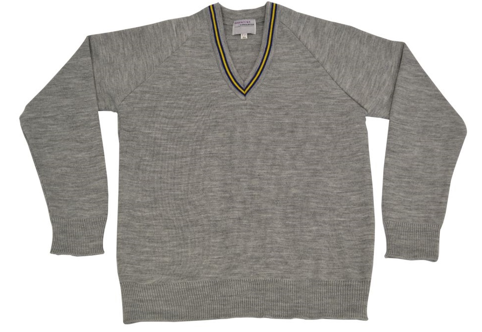 PULLOVER WITH BLUE AND YELLOW TRIM, Downey House Preparatory School, Belfast High School