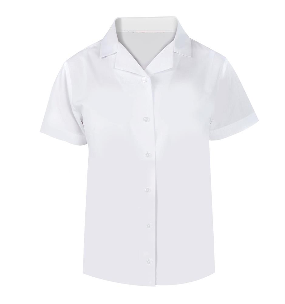 WHITE OPEN NECK SUMMER BLOUSE - NON IRON (2 PACK), SHIRTS & BLOUSES, Belfast Royal Academy, Strathearn School, Victoria College Belfast, Rockport Senior School