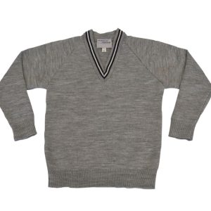 GREY V NECK WITH BLACK AND WHITE TRIM, Park Lodge Primary School, Campbell College Junior School