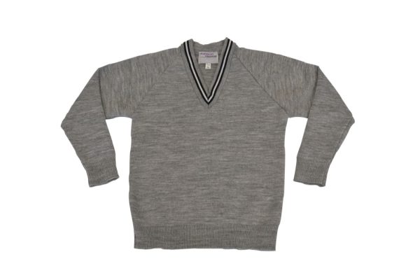 GREY V NECK WITH BLACK AND WHITE TRIM, Park Lodge Primary School, Campbell College Junior School