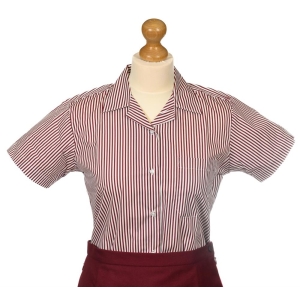 BRUGUNDY STRIPE SUMMER BLOUSE (2 PACK), The Wallace High School, SHIRTS & BLOUSES