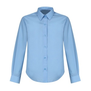 GIRLS LONG SLEEVE BLUE BLOUSE - NON IRON (2 PACK), St Bride's Primary School, Rathmore Grammar School, SHIRTS & BLOUSES