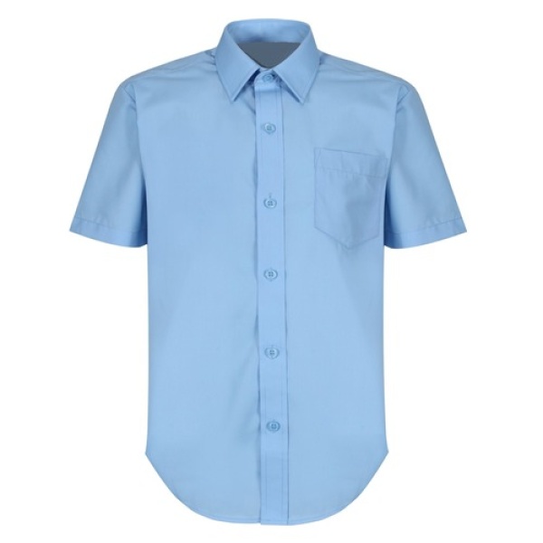 BOYS SHORT SLEEVE BLUE SHIRTS - NON IRON (2 PACK), St Bride's Primary School, Rathmore Grammar School, SHIRTS & BLOUSES